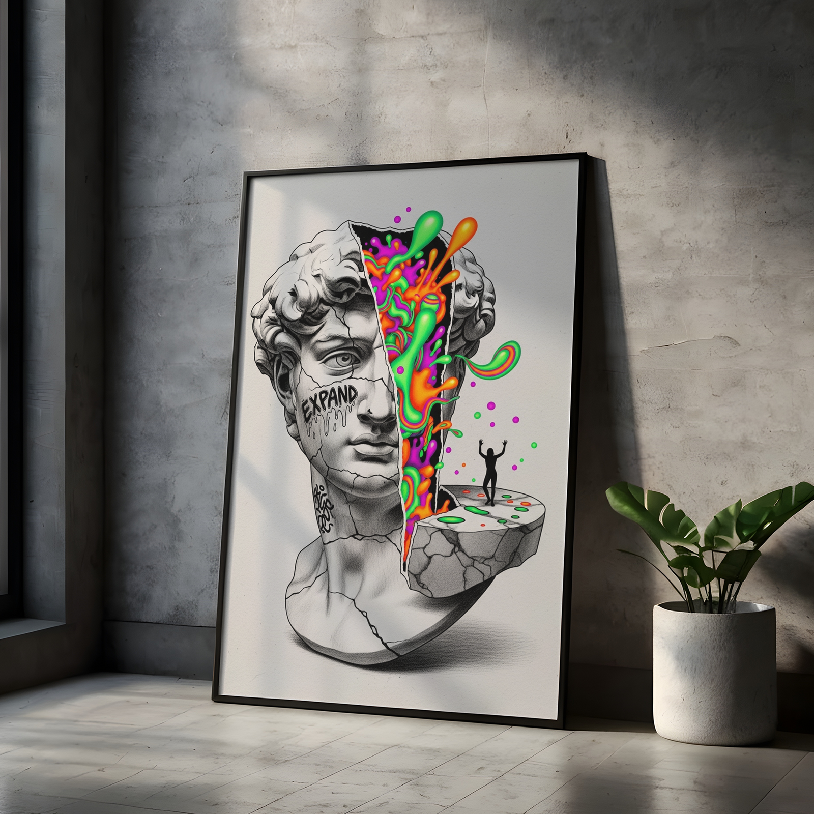 Expand Pop Art — Surreal David Bust Wall Art Print
