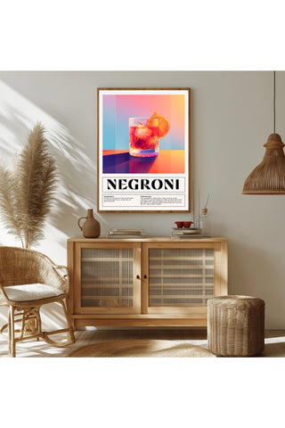 Negroni Wall Art Print — Italian Classic Cocktail Poster