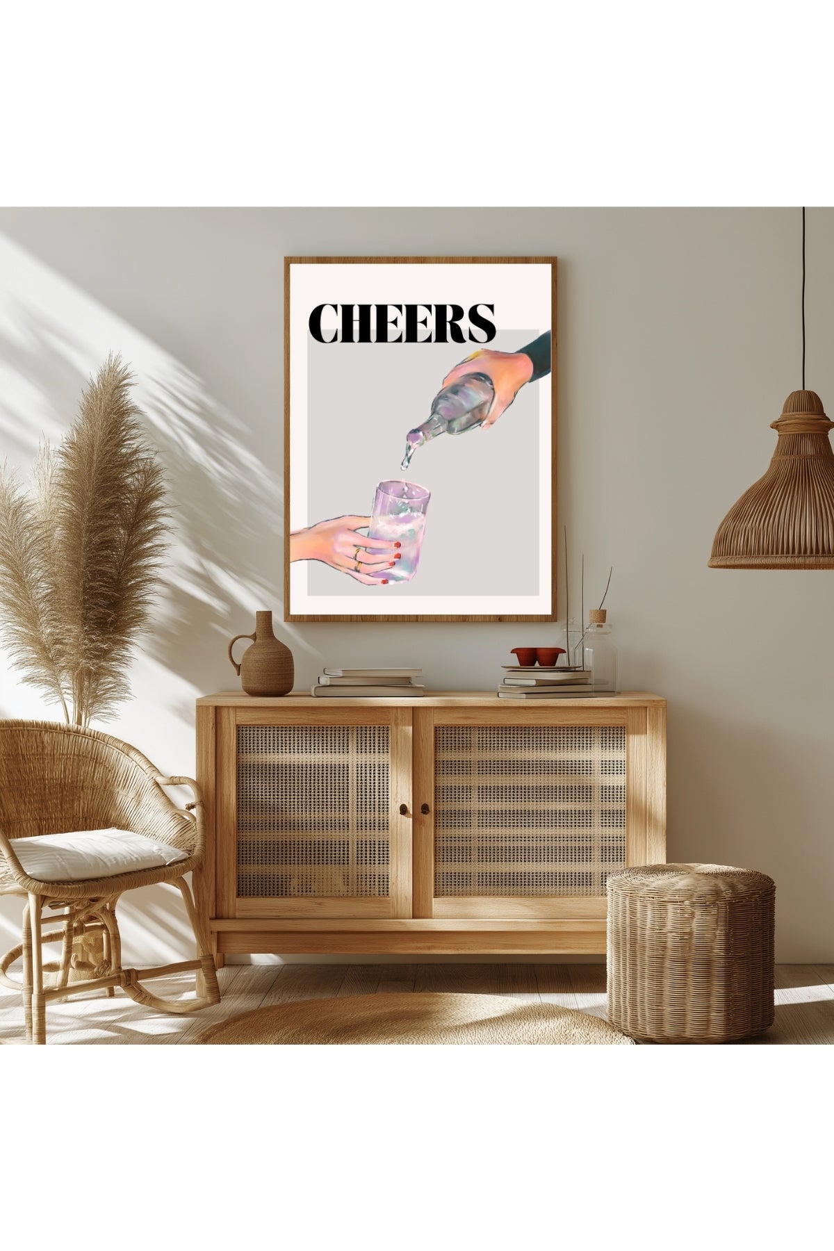 Cheers Wall Art Print — Toast & Celebration Poster