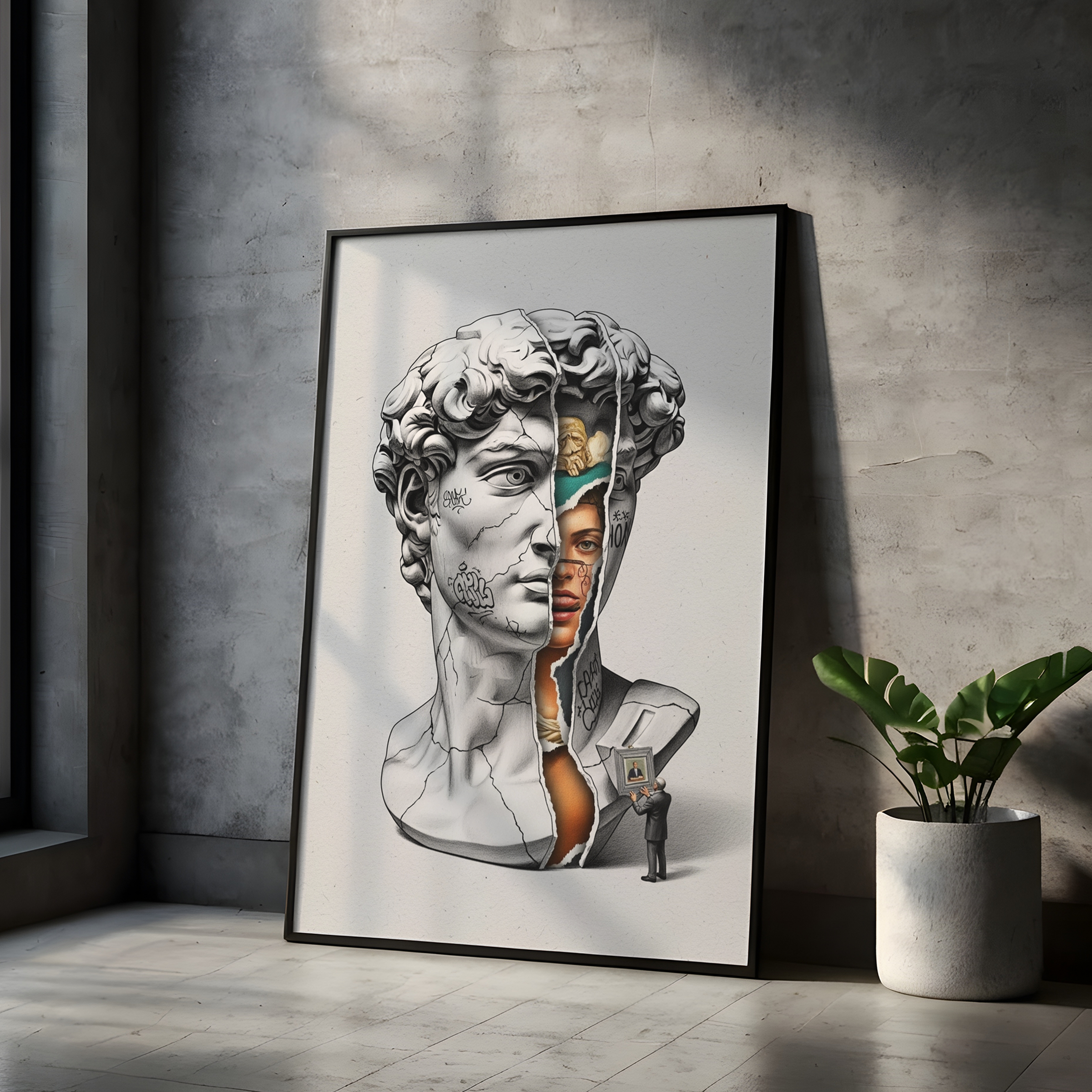 Layers — Surreal David Bust Wall Art Print