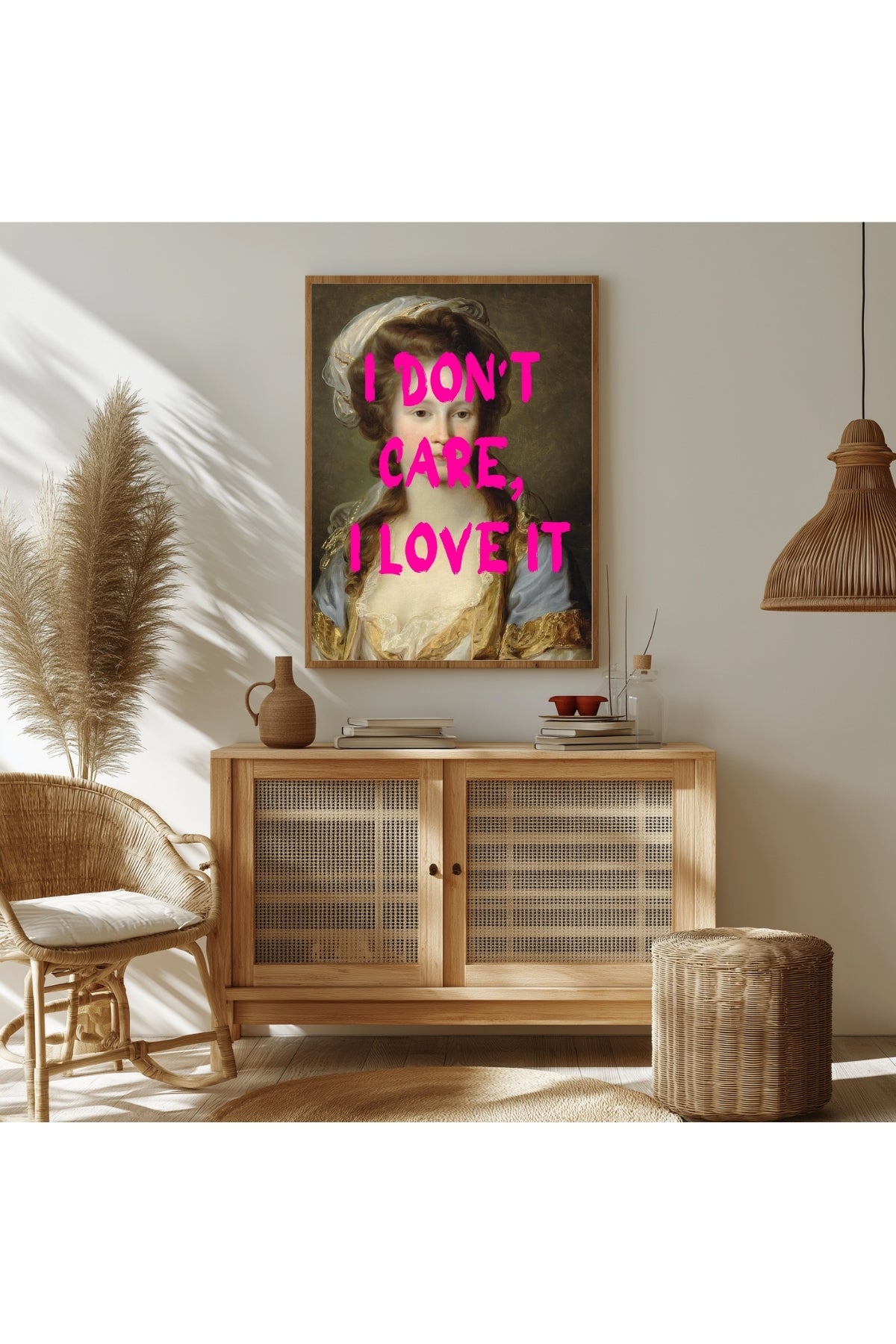 I Don't Care Wall Art Print — Cool Sarcastic Quote Poster