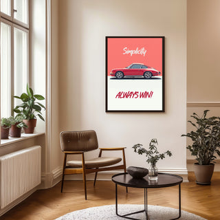 Simplicity Always Wins — Porsche Wall Art Print