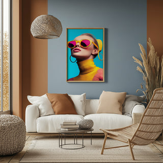 Futuristic Diva Wall Art Print — Bold Pop Portrait Poster