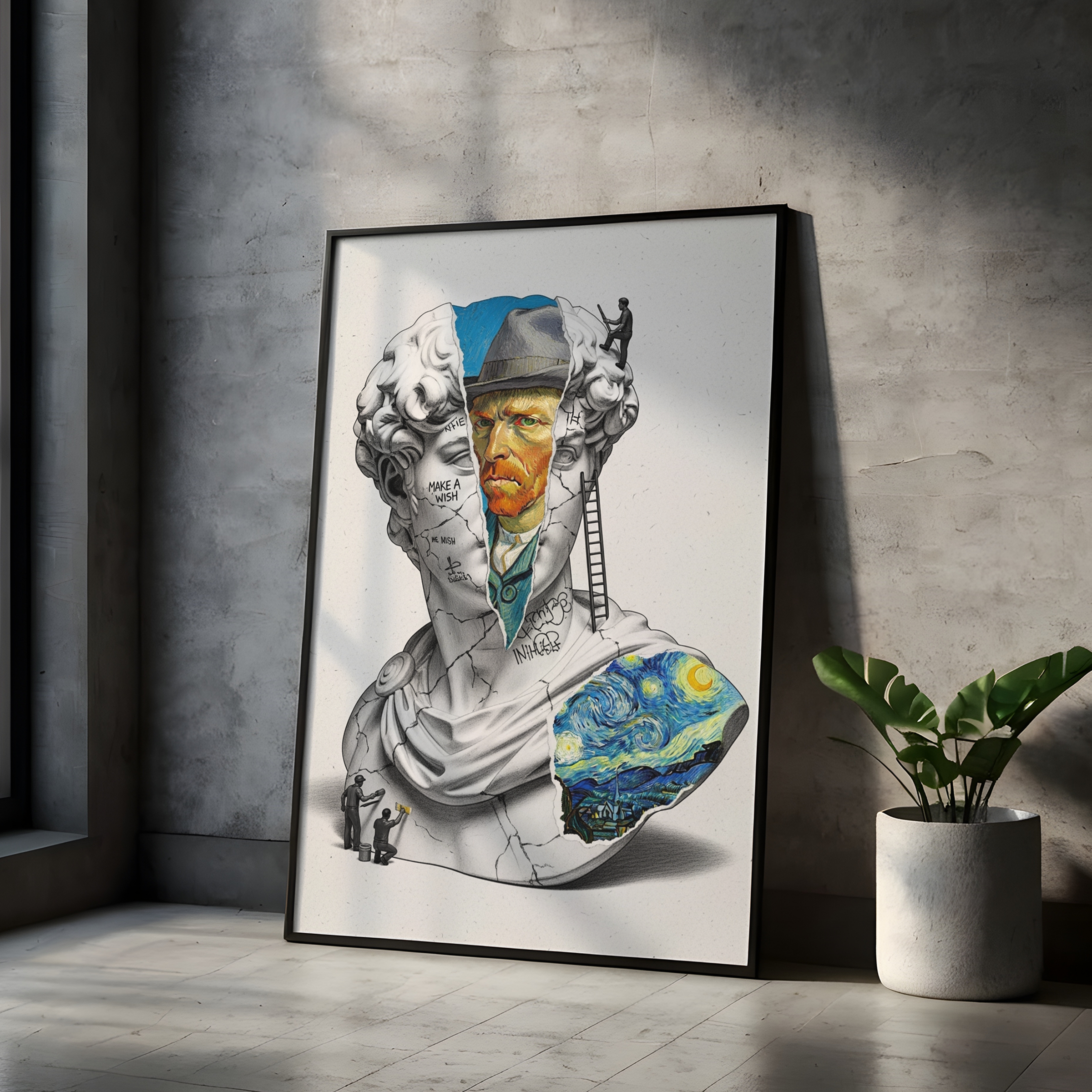 Van Gogh Starry Night — Surreal Altered Art Wall Print