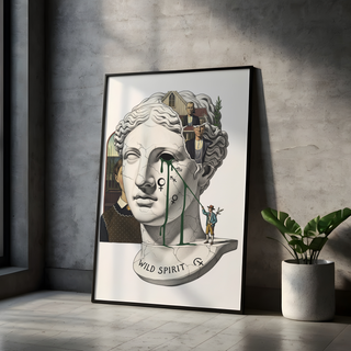 Wild Spirit American Gothic — Surreal Grant Wood Wall Art Print