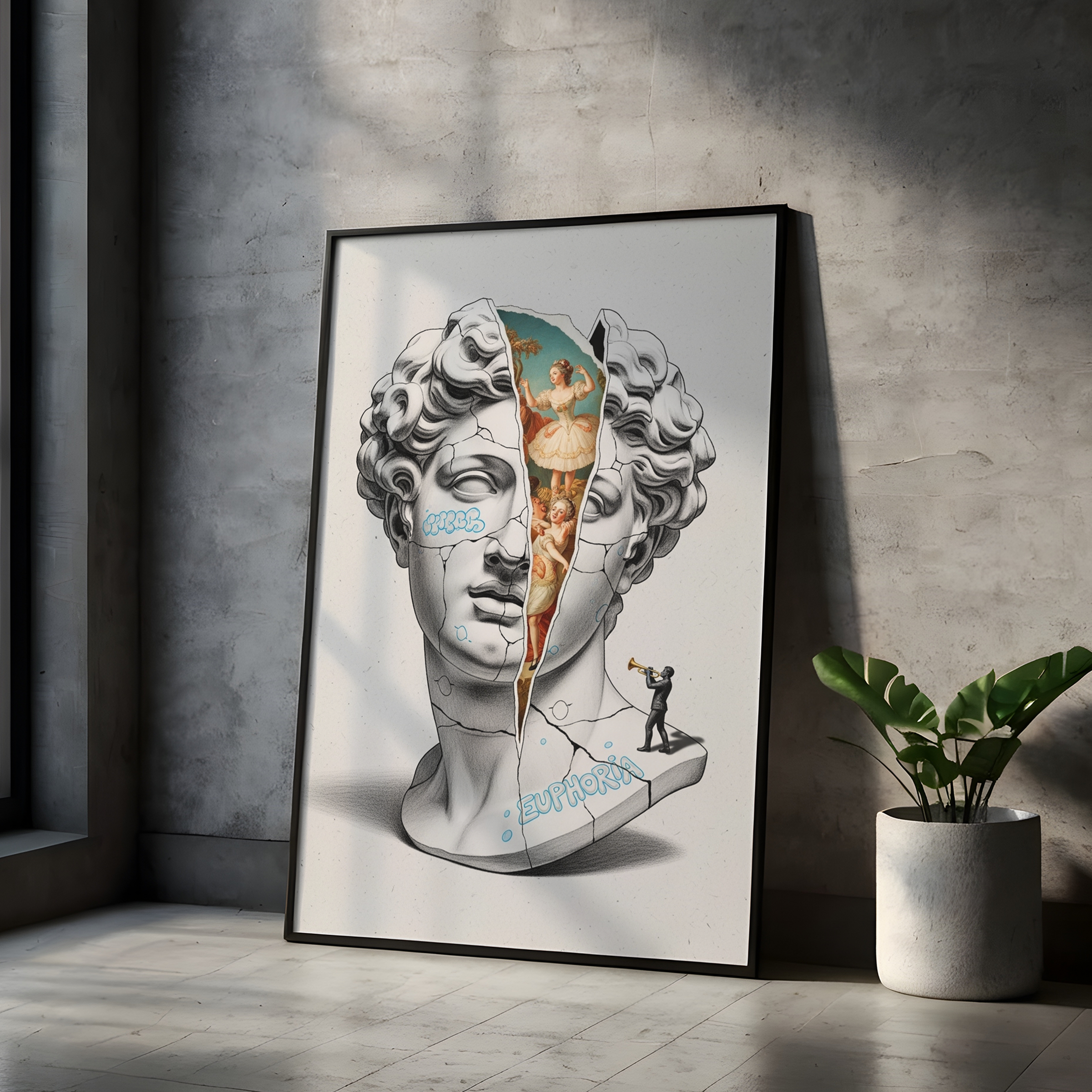Euphoria Ballet — Surreal David Bust Wall Art Print