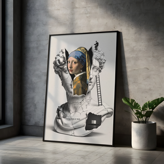 Glimmer of Truth — Vermeer's Girl with a Pearl Earring Wall Art Print