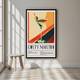 Dirty Martini Wall Art Print — Classic Olive Cocktail Poster