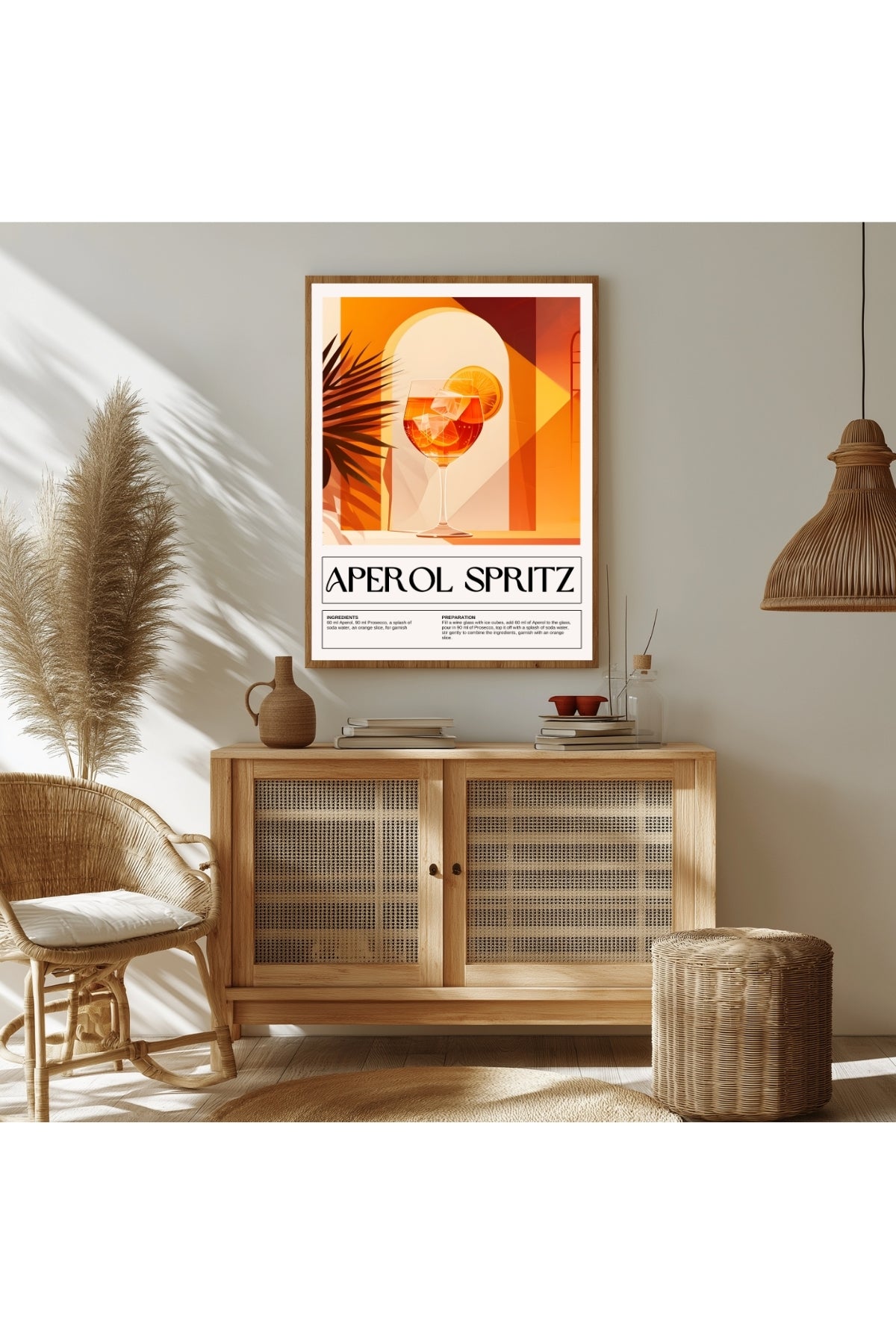Aperol Spritz Wall Art Print — Italian Summer Cocktail Poster