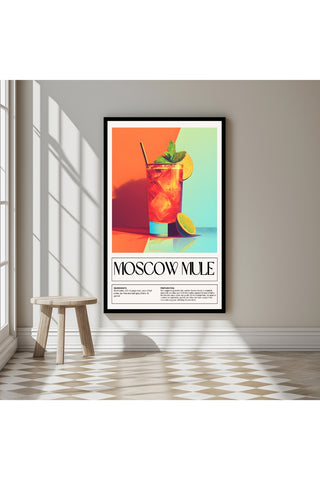 Moscow Mule Wall Art Print — Classic Vodka Ginger Cocktail Poster