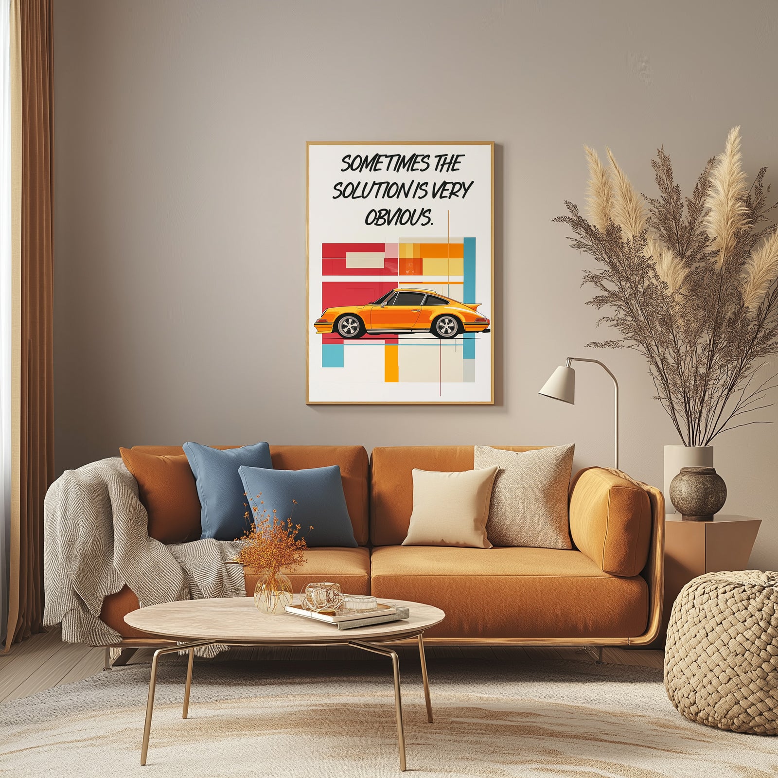 The Solution Porsche Wall Art Print — Iconic Car Silhouette Poster