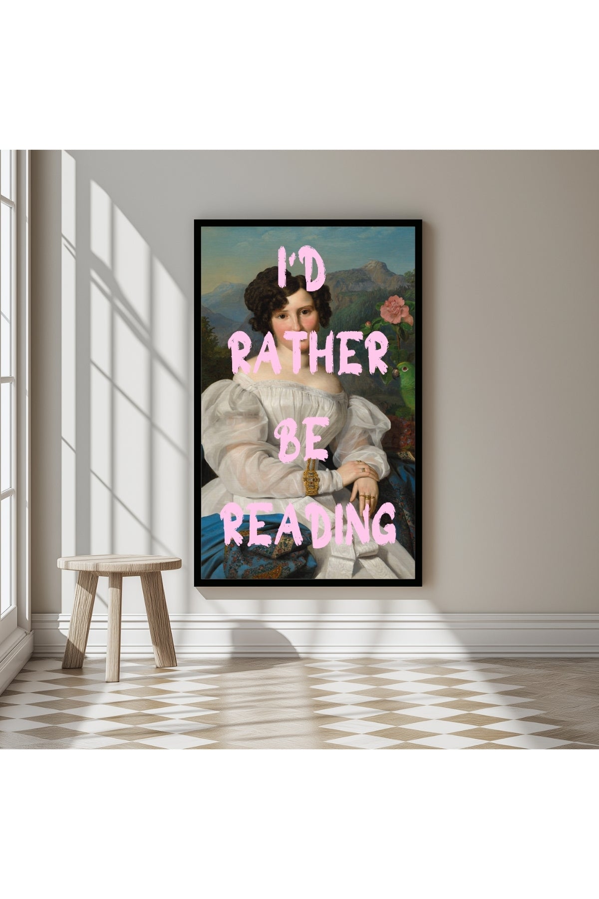 I'd Rather Be Reading Wall Art Print — Book Lover Quote Poster