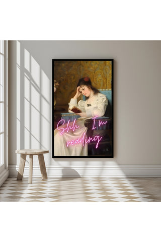 Ssh I'm Reading Wall Art Print — Book Lover Quiet Quote Poster