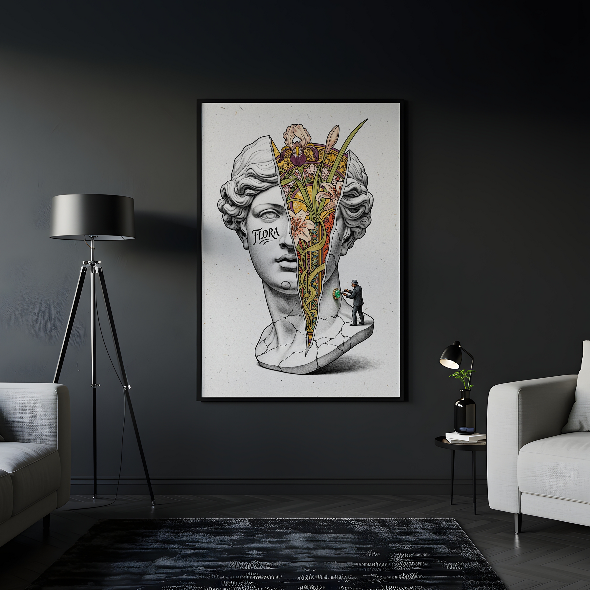 Flora Art Nouveau — Venus Bust Wall Art Print