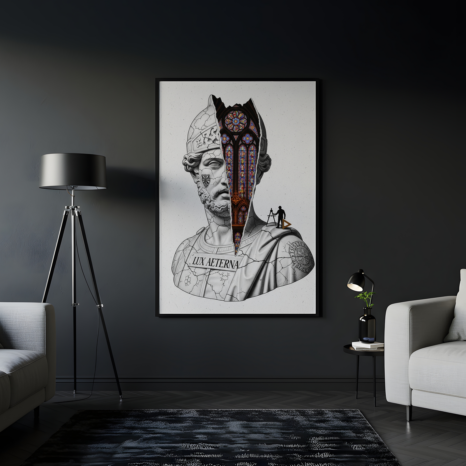 Lux Aeterna — Surreal Roman Bust Wall Art Print