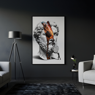 Sisyphus Eternal Struggle — Surreal Heracles Bust Wall Art Print