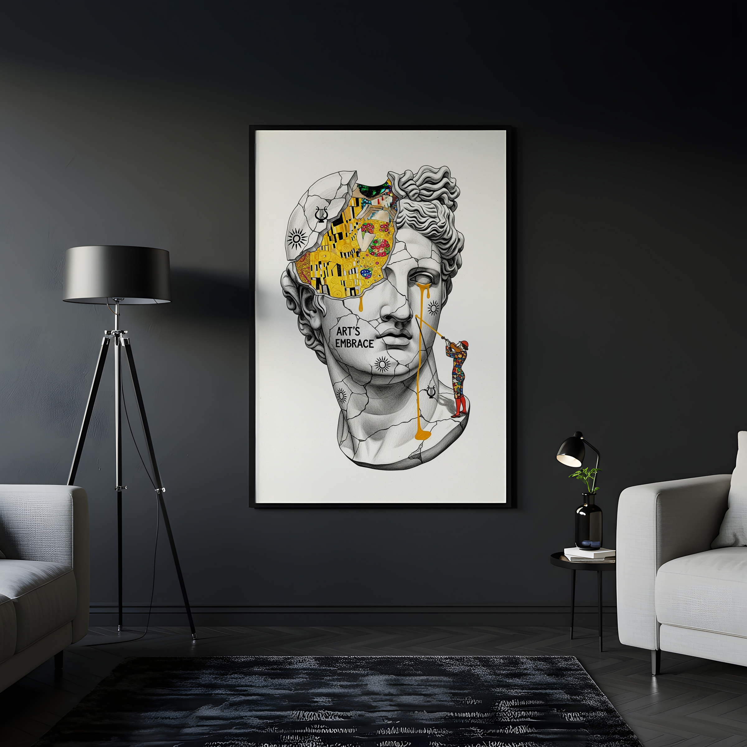 Art's Embrace — Gustav Klimt Inspired Wall Art Print