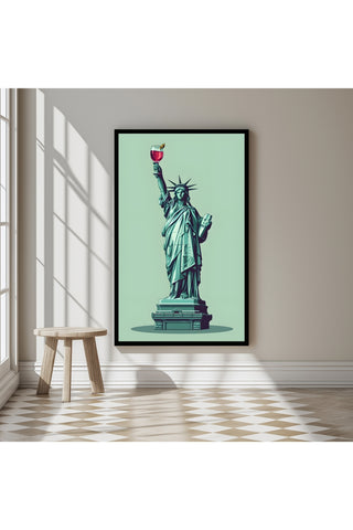 Liberty in Every Pour Wall Art Print — Wine Lover Quote Poster