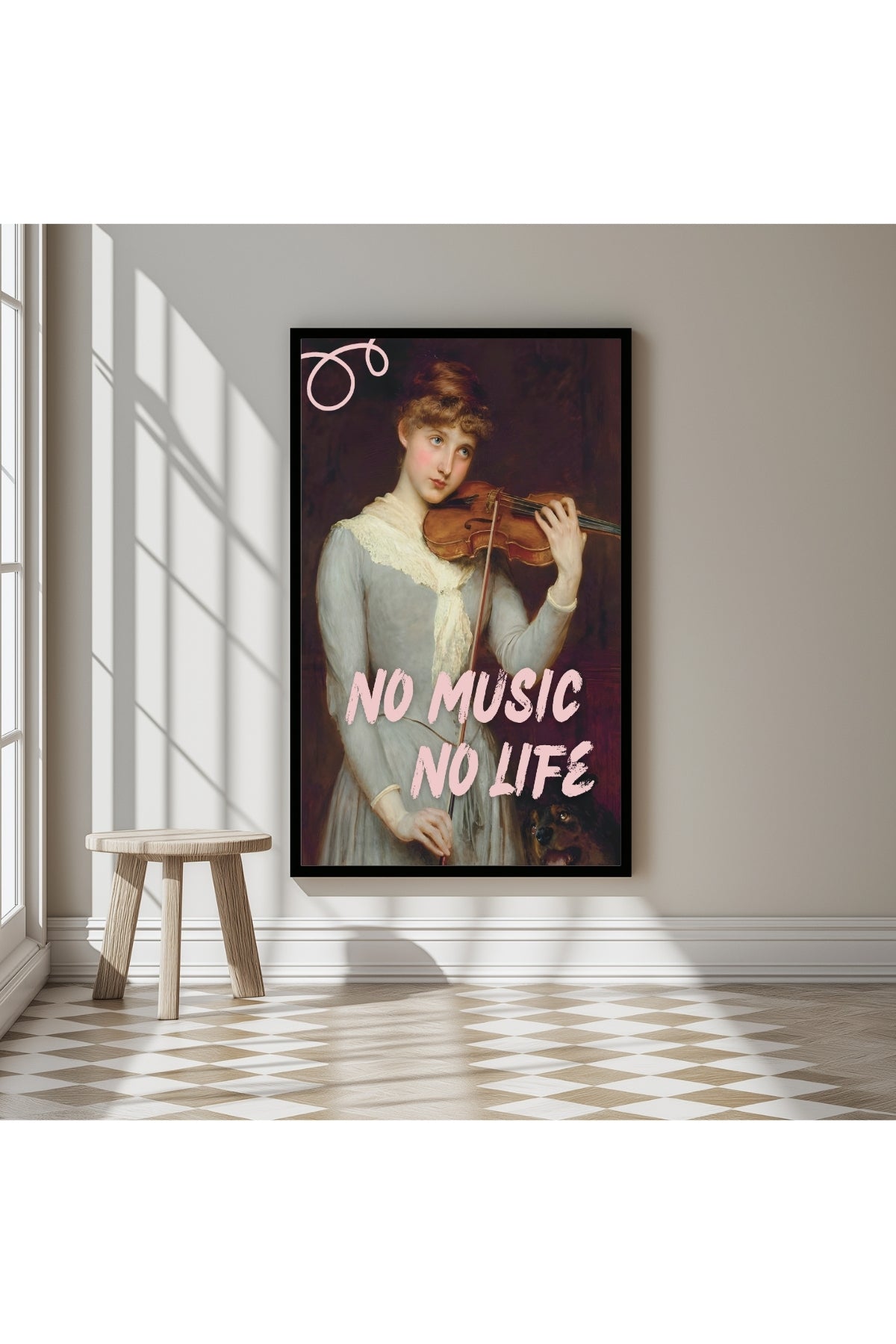 No Music No Life Wall Art Print — Music Lover Quote Poster