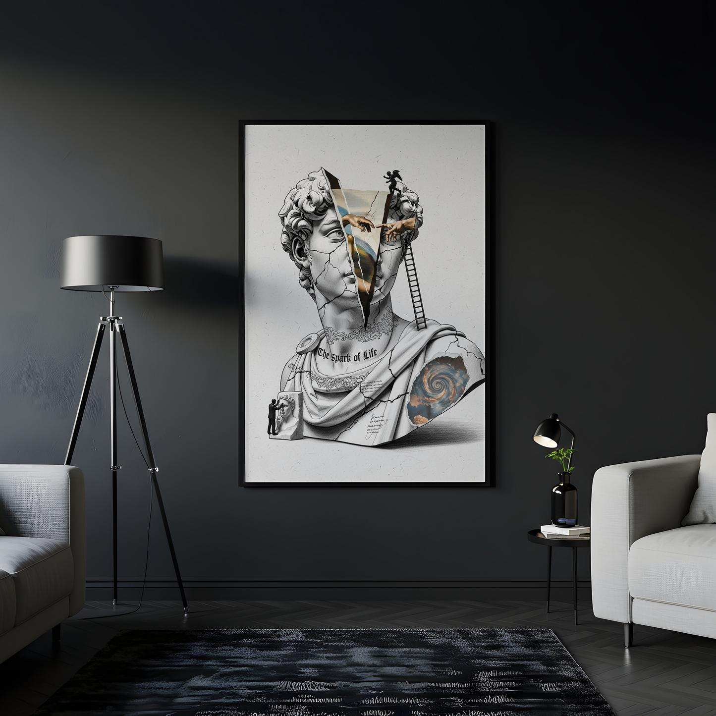 The Spark of Life: Michelangelo Tablo Boyutlarında ve Yüksek Kaliteli Poster