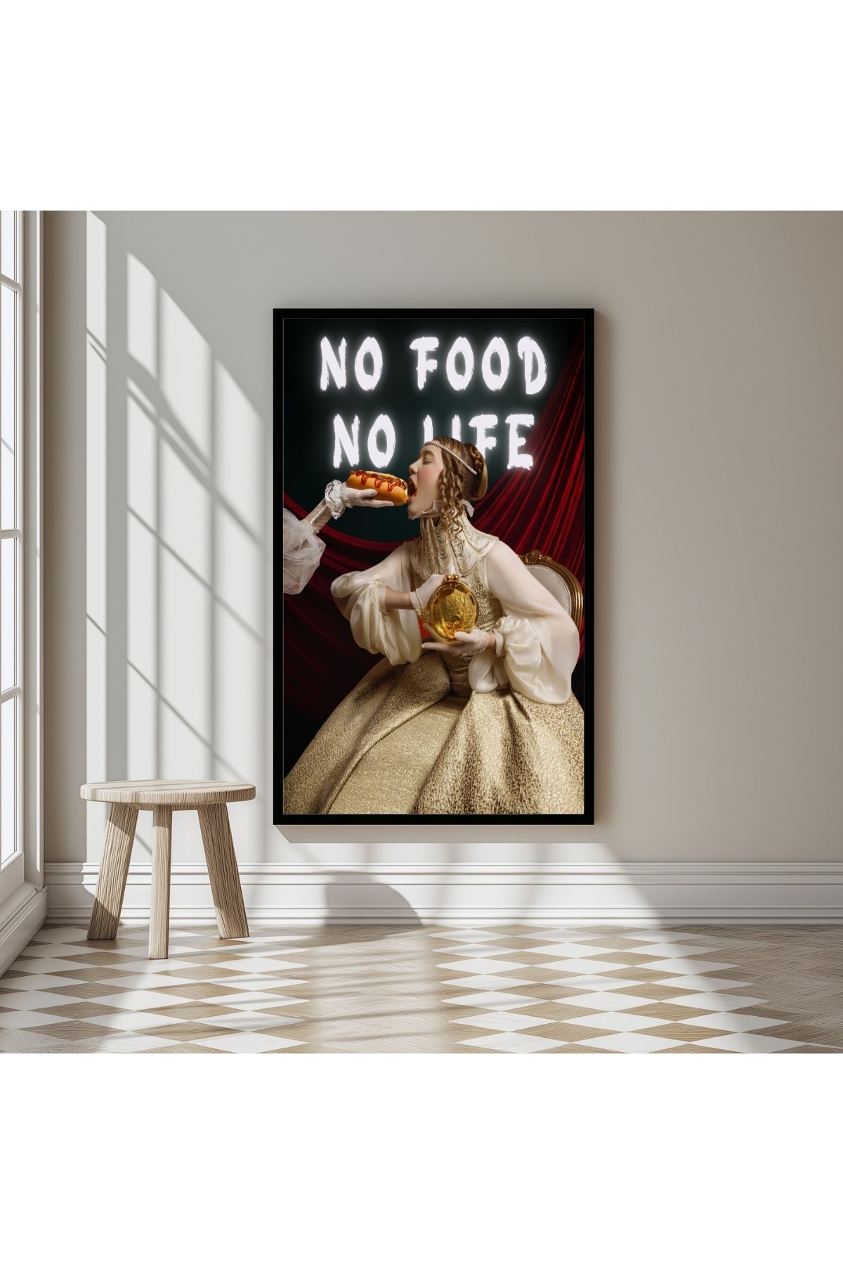No Food No Life Wall Art Print — Funny Food Lover Quote Poster