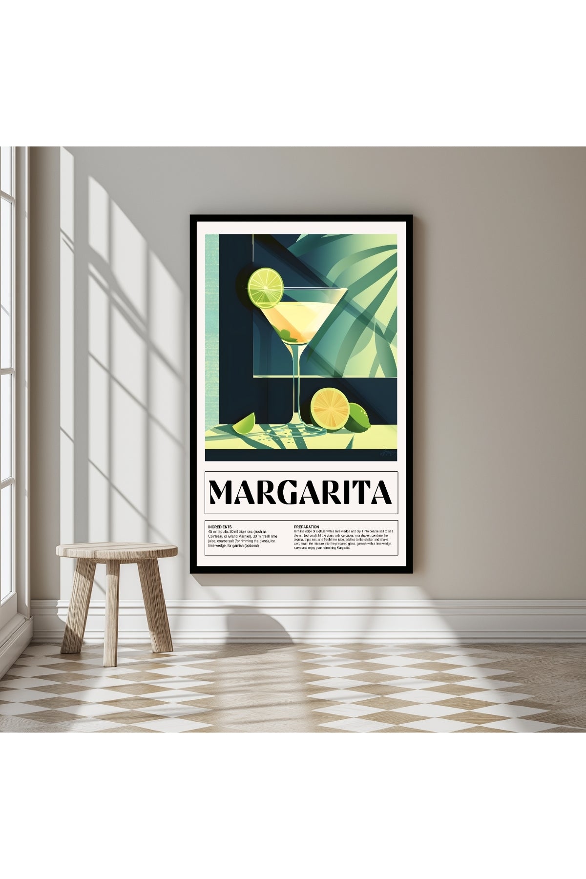Margarita Wall Art Print — Classic Tequila Cocktail Poster