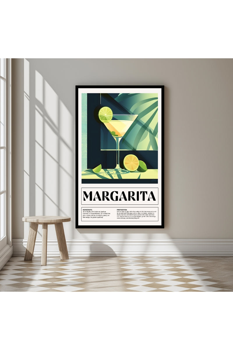 Margarita Wall Art Print — Classic Tequila Cocktail Poster