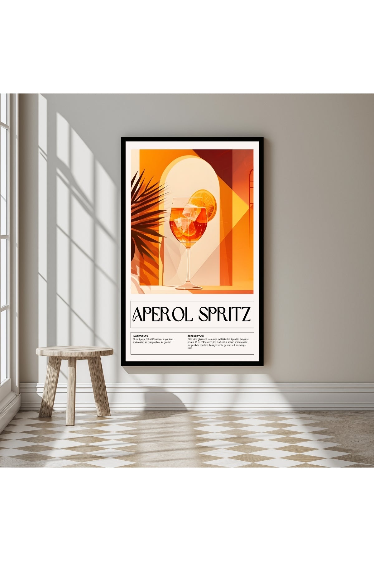 Aperol Spritz Wall Art Print — Italian Summer Cocktail Poster