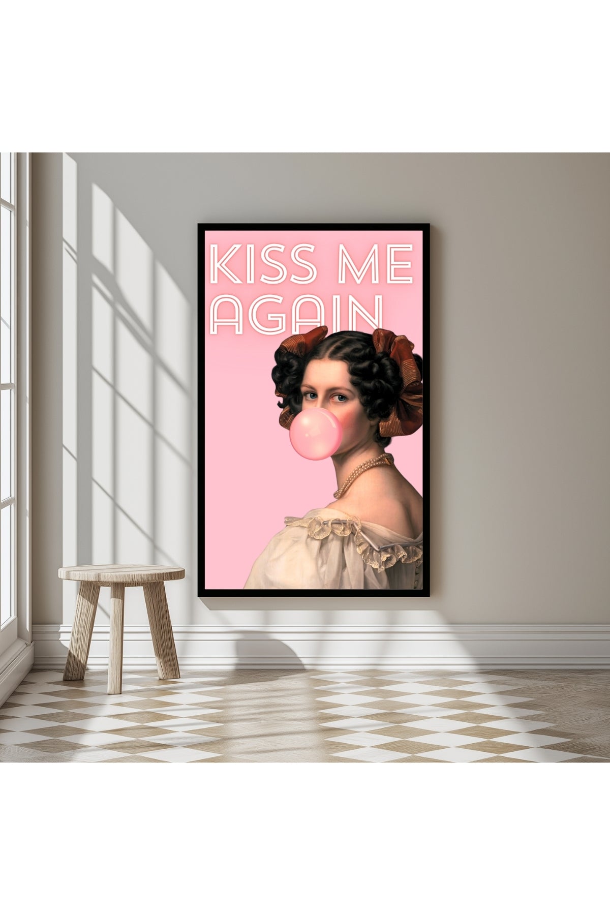 Kiss Me Again Wall Art Print — Romantic Love Quote Poster