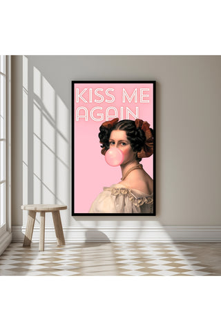 Kiss Me Again Wall Art Print — Romantic Love Quote Poster