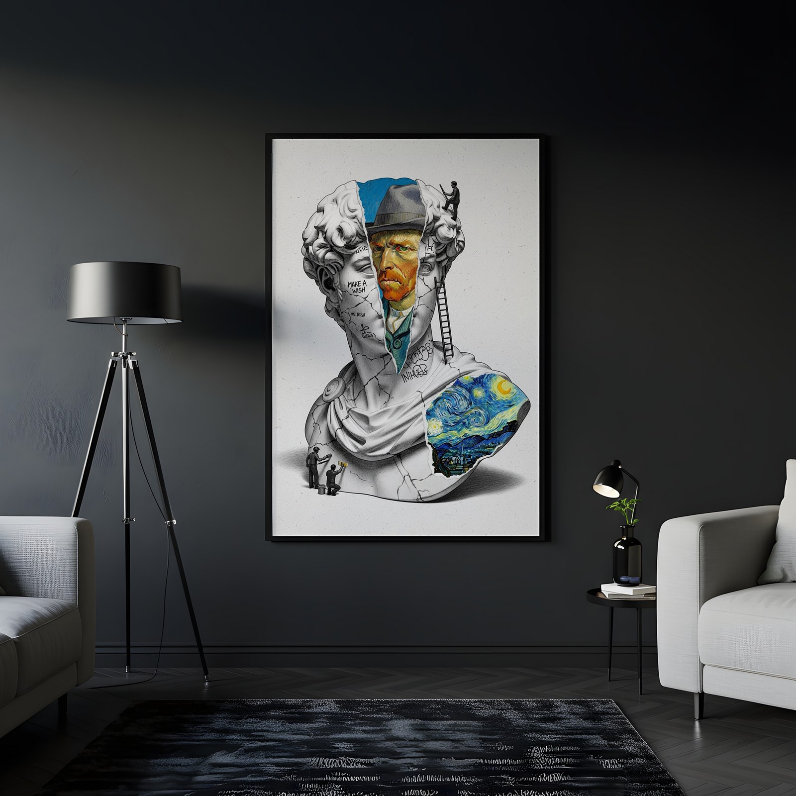 Van Gogh Starry Night — Surreal Altered Art Wall Print