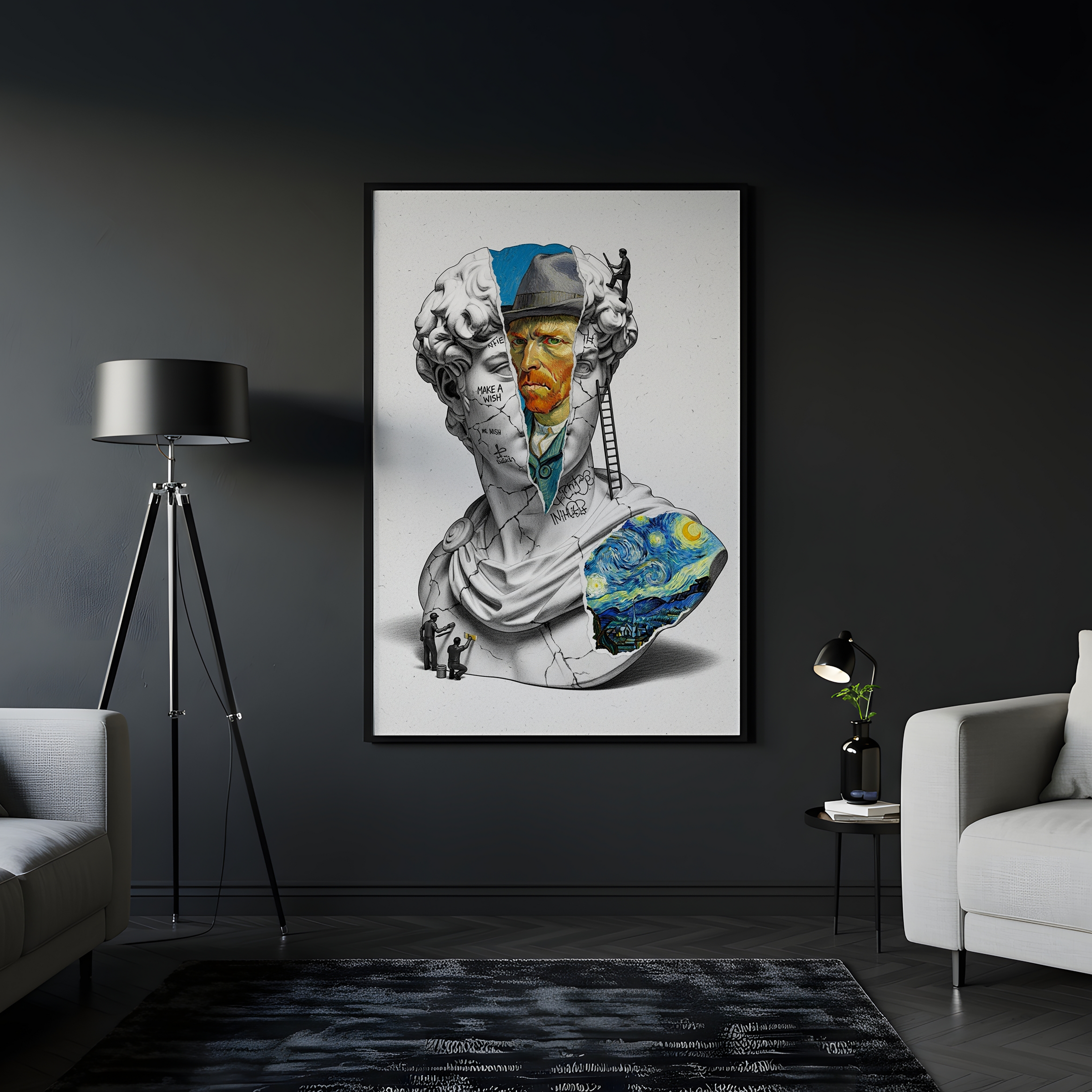 Van Gogh Starry Night — Surreal Altered Art Wall Print