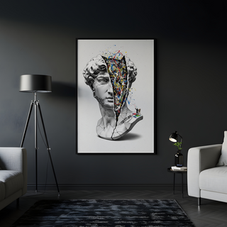 Gesture Pollock — Surreal David Bust Wall Art Print