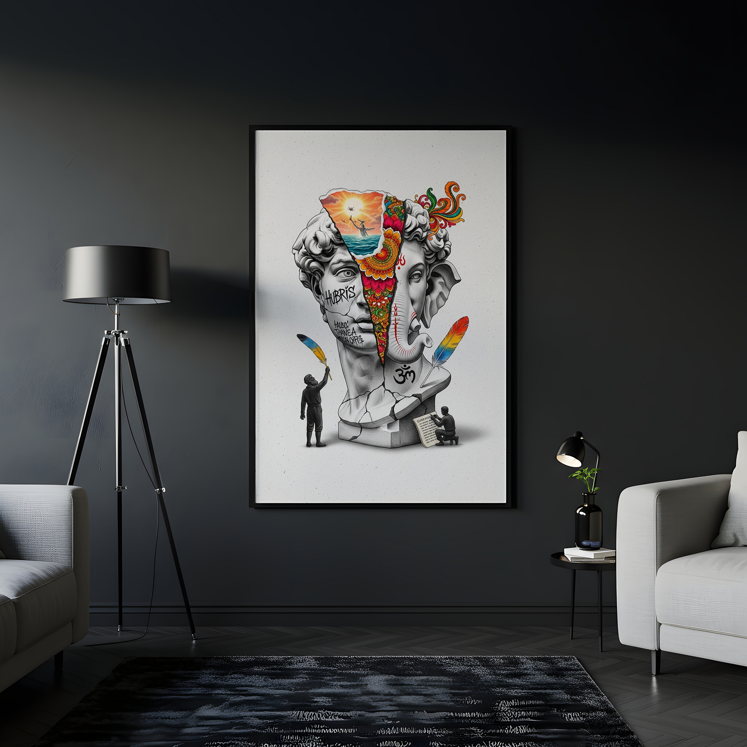 Hubris & Ganesha — Surreal David Bust Wall Art Print