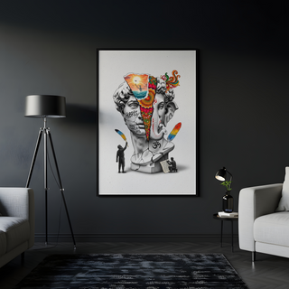 Hubris & Ganesha — Surreal David Bust Wall Art Print