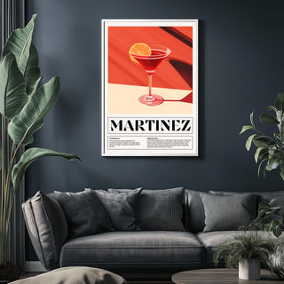 Martinez Wall Art Print — Vintage Pre-Prohibition Cocktail Poster