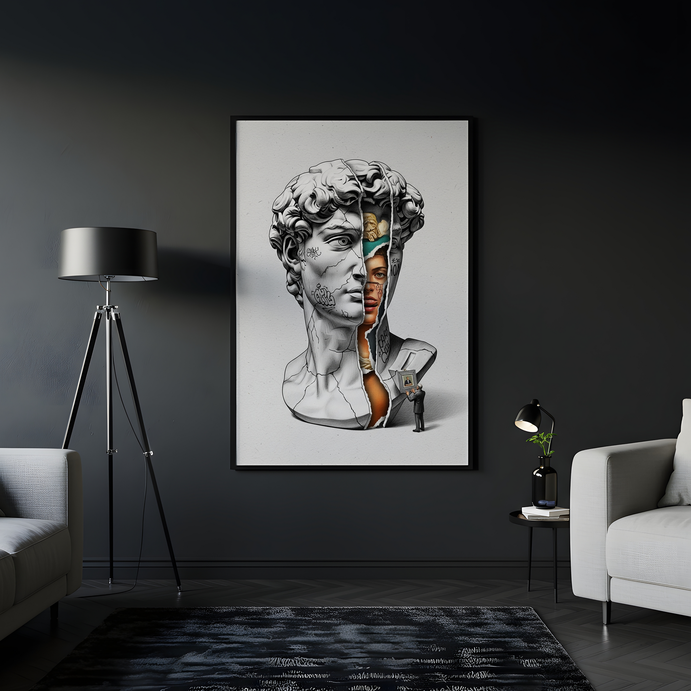 Layers — Surreal David Bust Wall Art Print