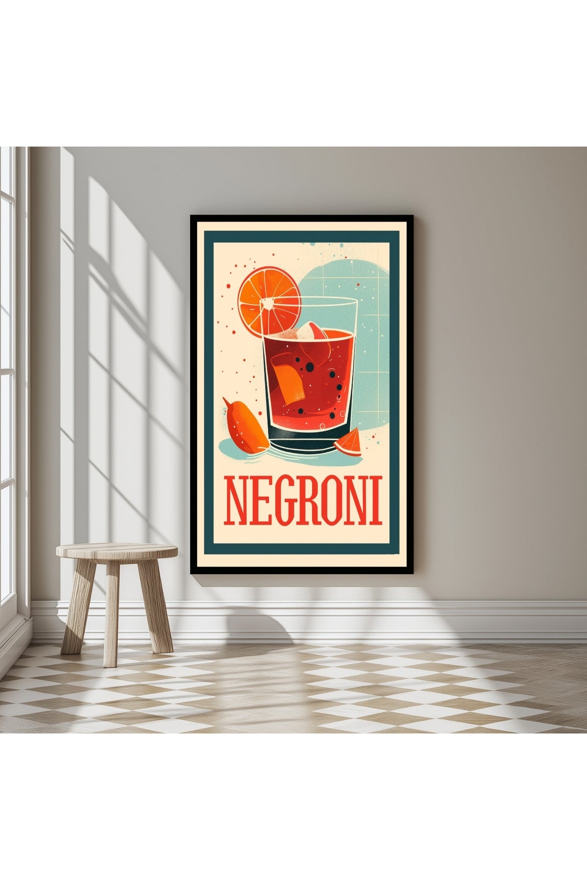 The Negroni Wall Art Print — Italian Bitter Classic Cocktail Poster