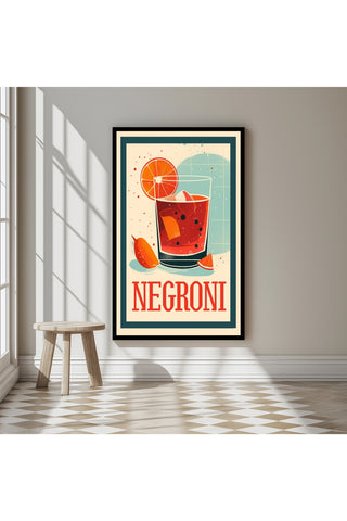 The Negroni Wall Art Print — Italian Bitter Classic Cocktail Poster