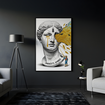 Harvest's Embrace - Sürrealist Tablo Boyutlarında ve Yüksek Kaliteli Poster