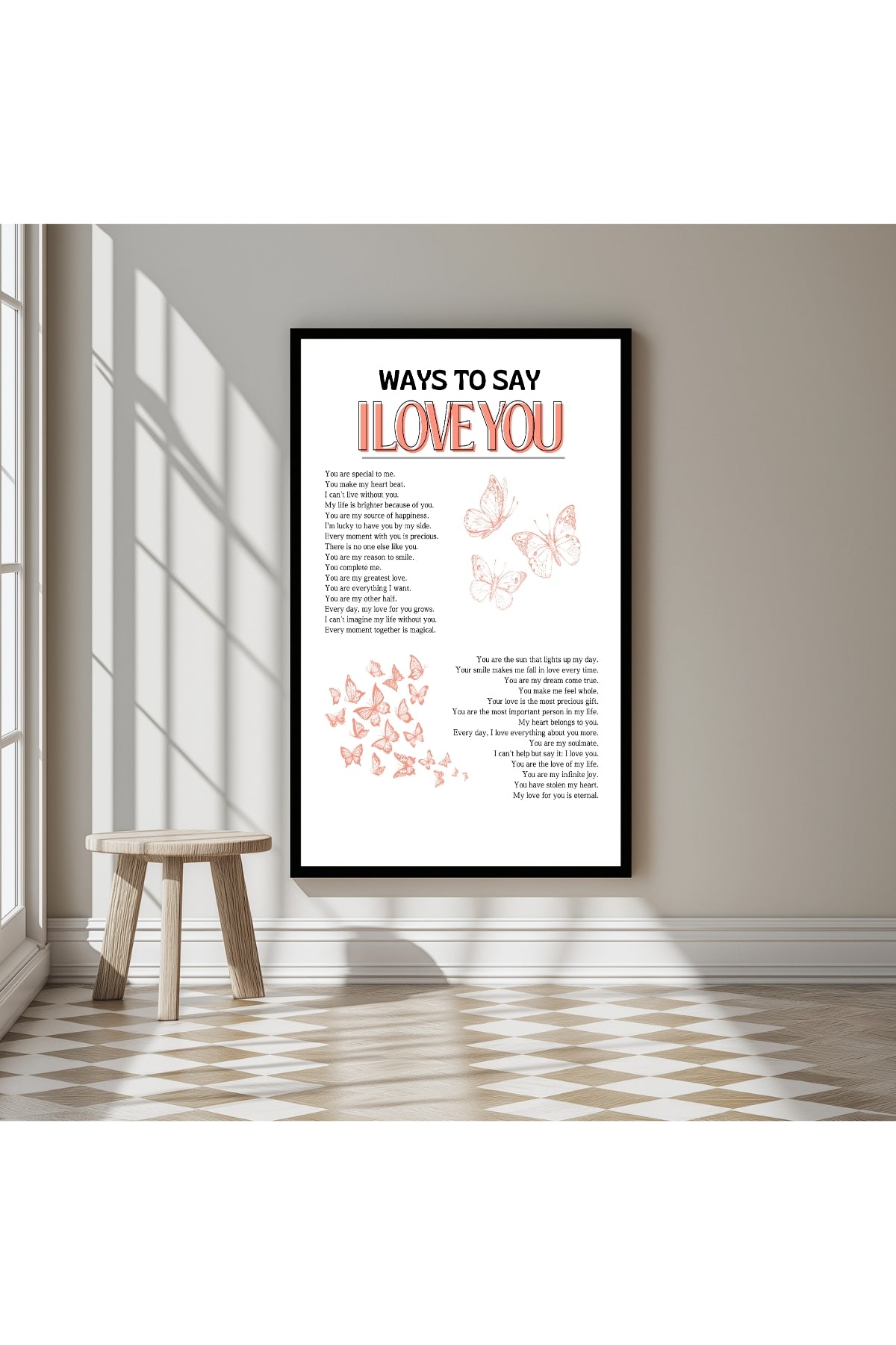 Ways to Say I Love You Wall Art Print — Multilingual Love Quote Poster