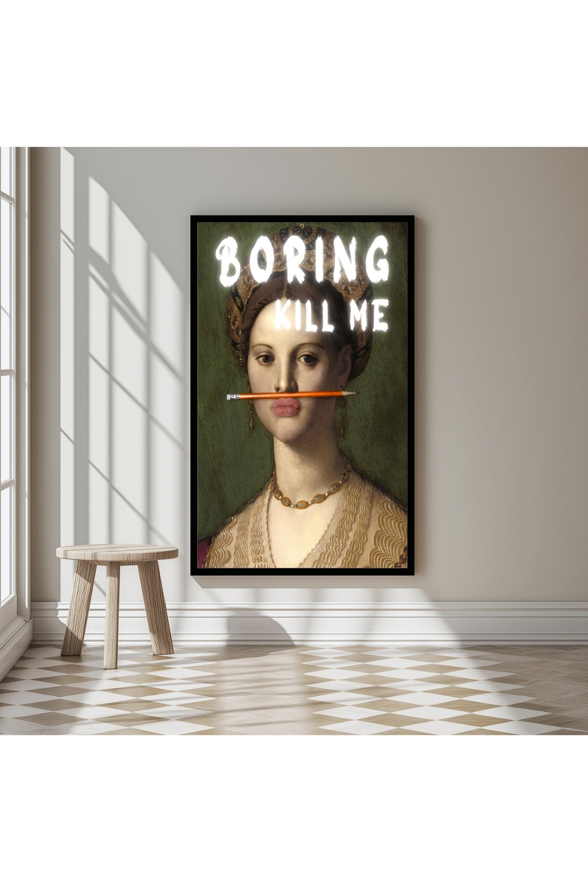 Boring Kill Me Wall Art Print — Sarcastic Typography Poster