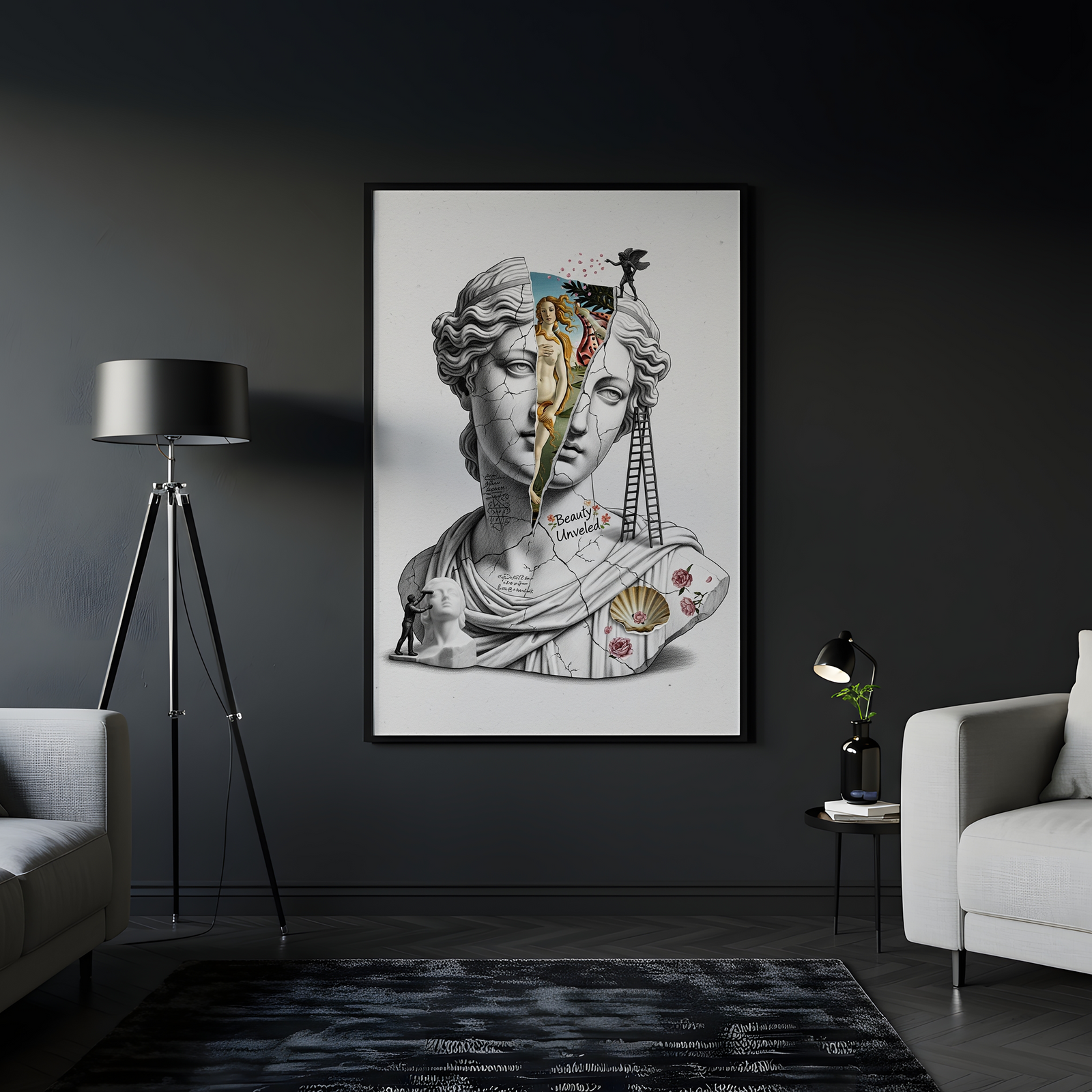 Beauty Unveiled — Botticelli's Venus Reimagined Wall Art Print