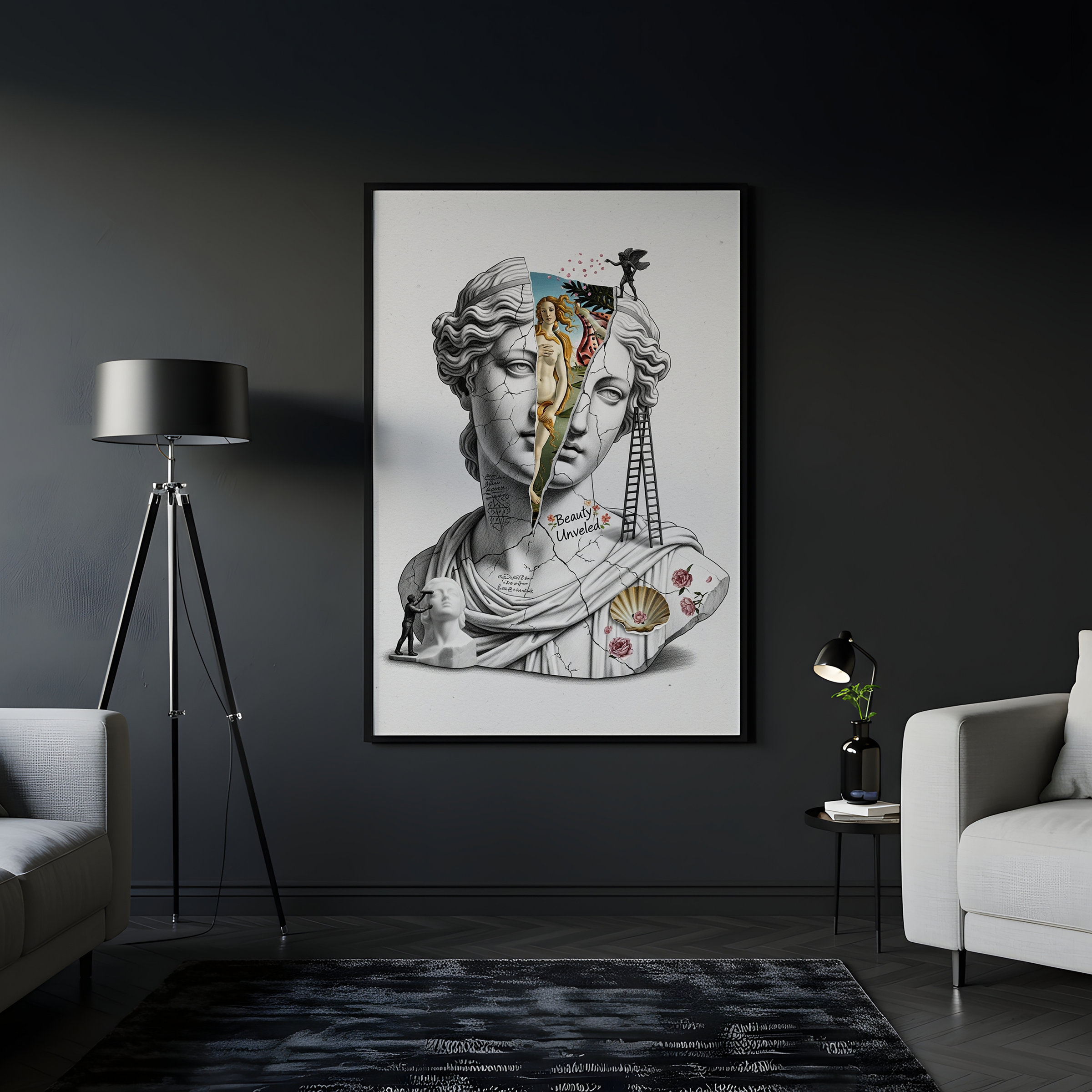 Beauty Unveiled — Botticelli's Venus Reimagined Wall Art Print