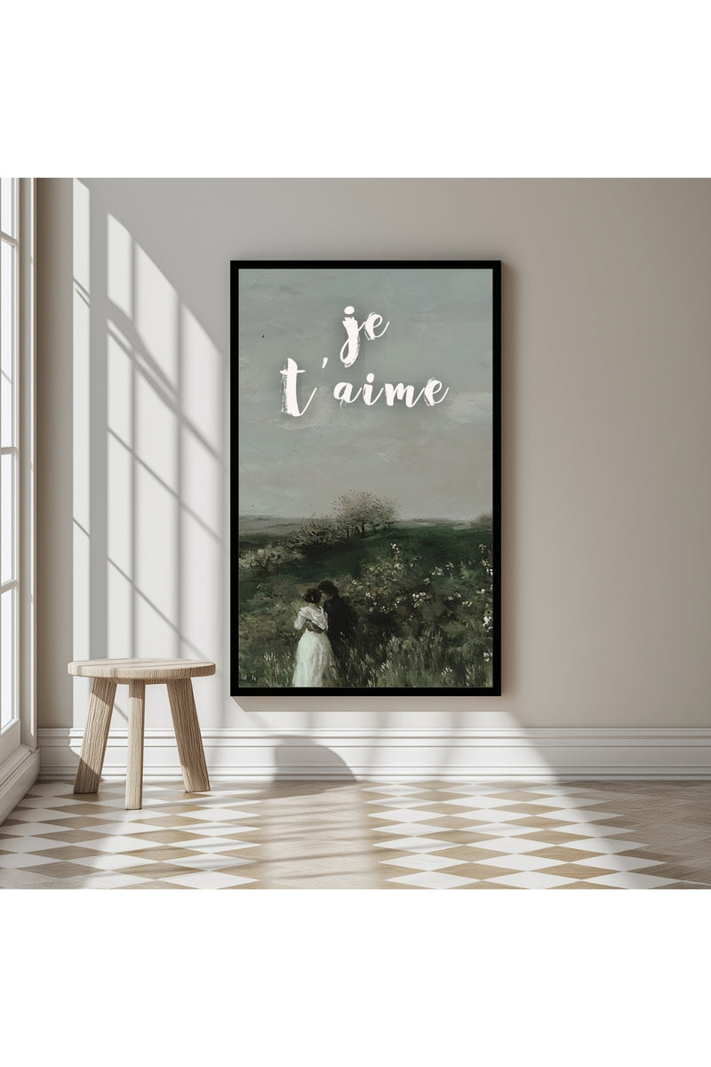 Je T'aime Wall Art Print — French Love Quote Poster