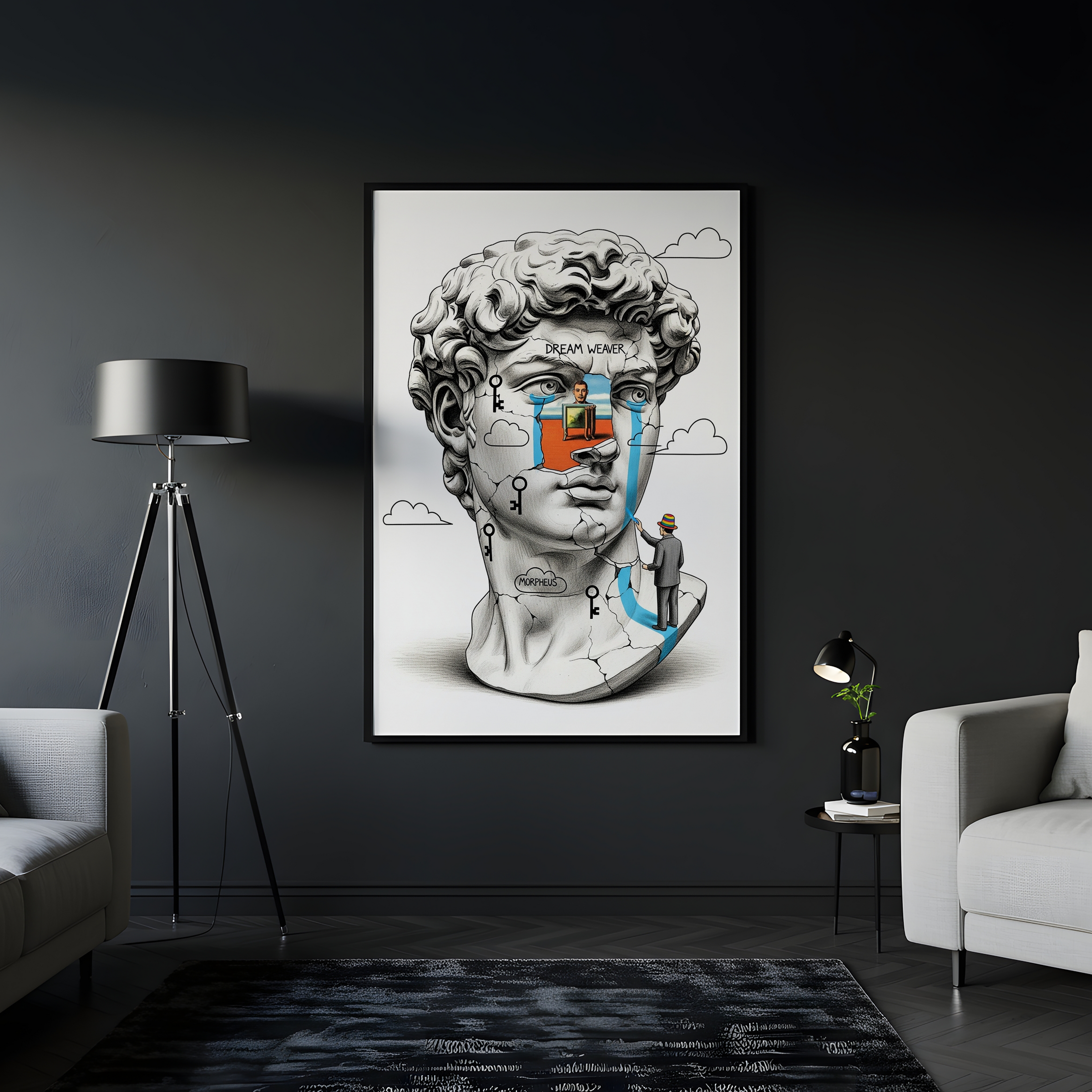 Dream Weaver Morpheus — Surreal David Bust Wall Art Print