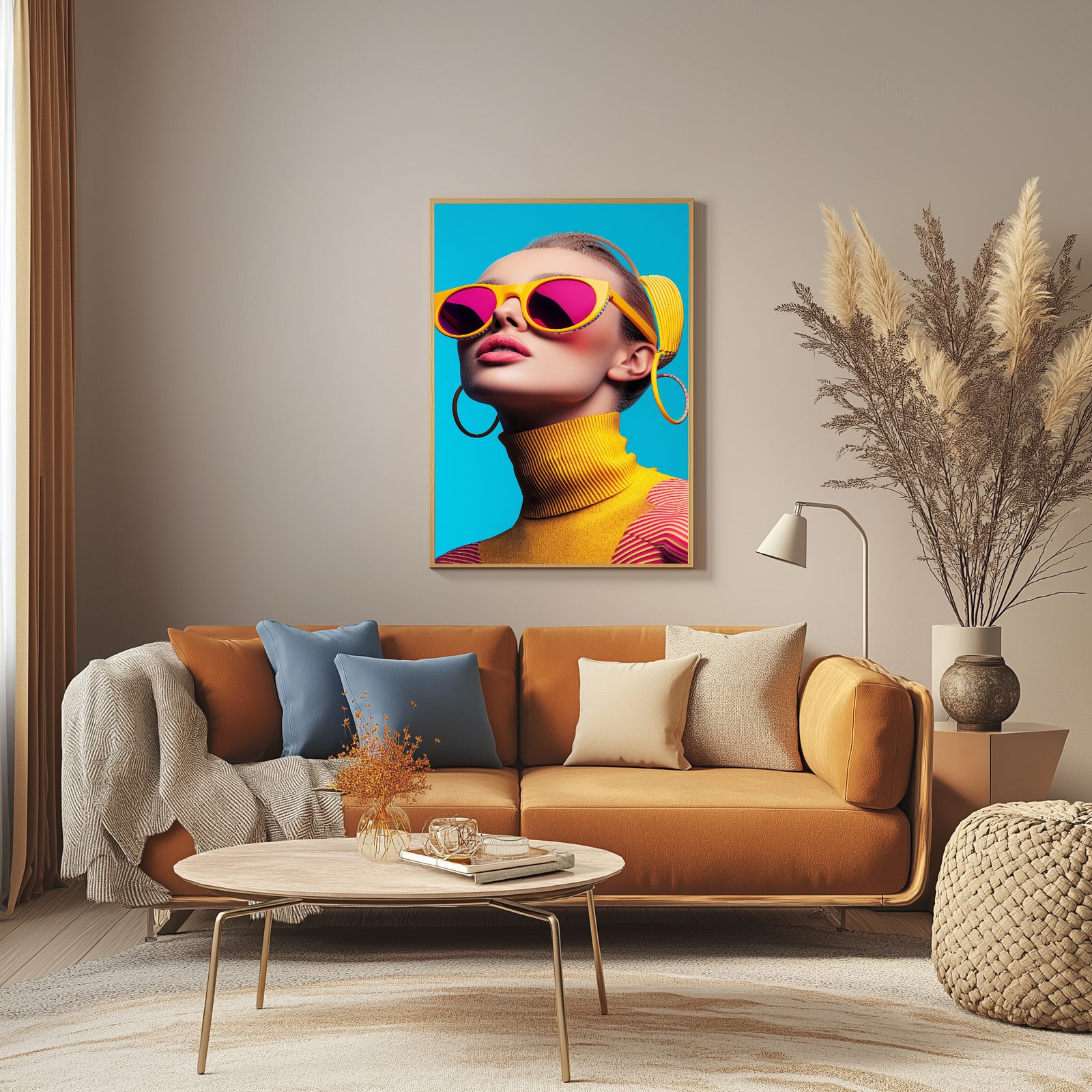 Futuristic Diva Wall Art Print — Bold Pop Portrait Poster
