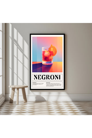 Negroni Wall Art Print — Italian Classic Cocktail Poster