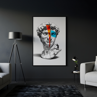 Precision & Sketch — Surreal David Bust Wall Art Print