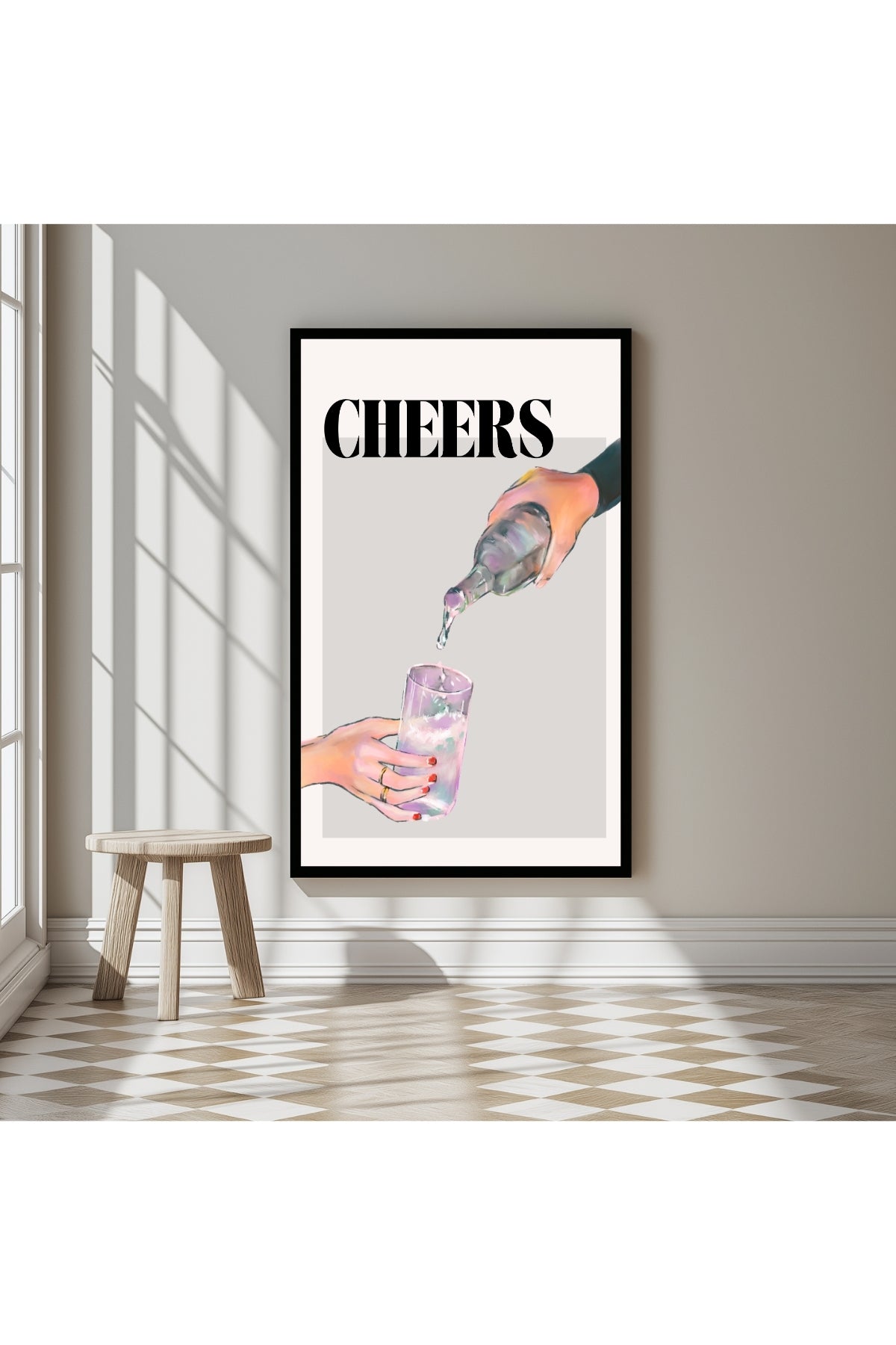 Cheers Wall Art Print — Toast & Celebration Poster